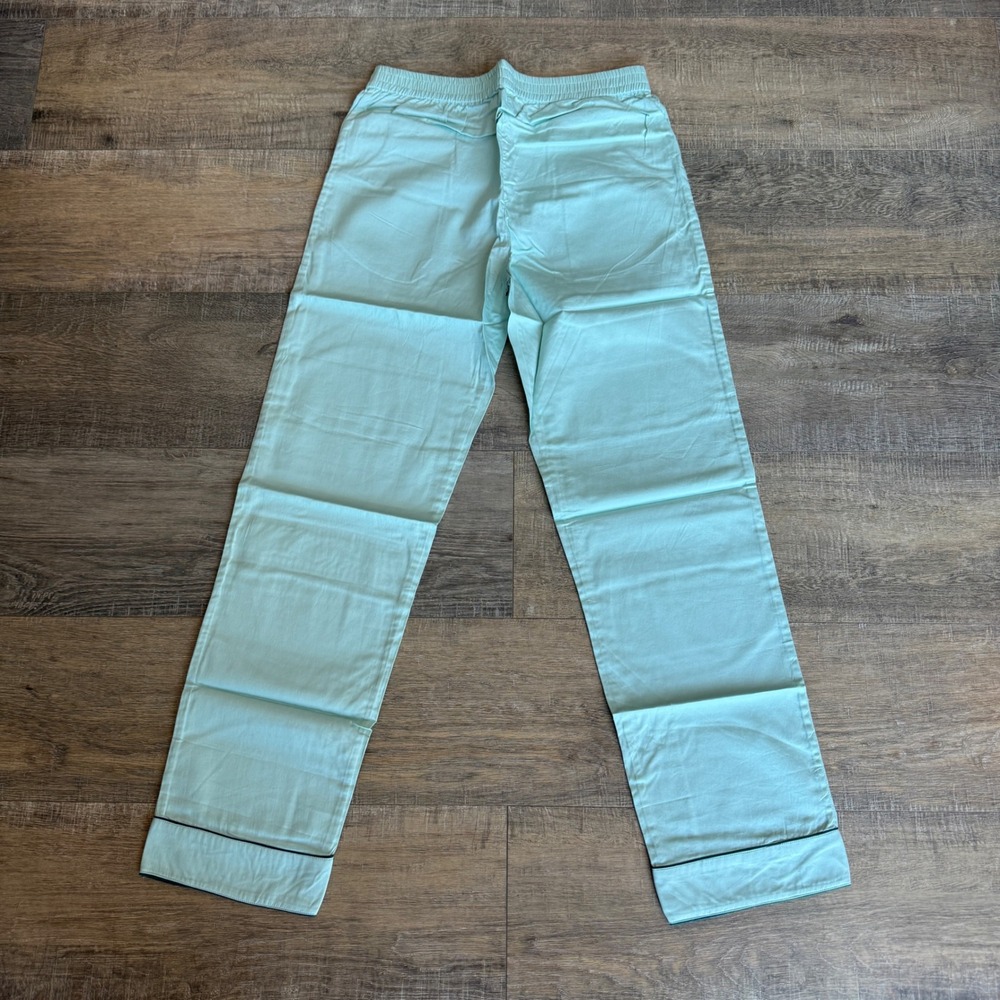 New LAKE Pajamas Poplin Pajama Pants Spruce Green XS
